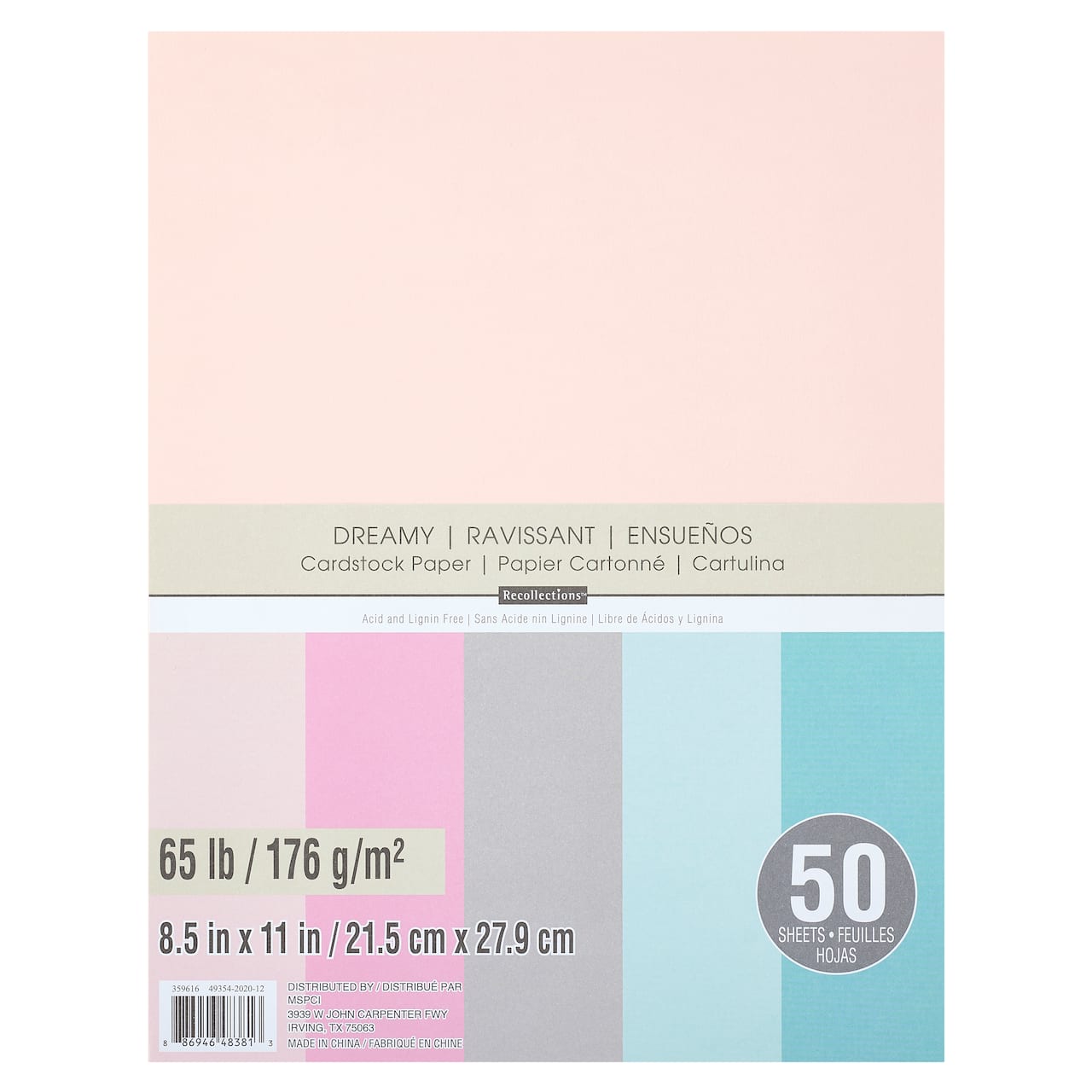 8.5" x 11" 65lb. Cardstock Paper Pack by Recollections™, 50 Sheets